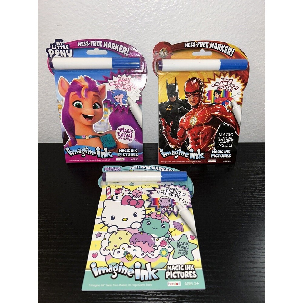 Set of 3 Mess Free Markers Magic Ink Pictures Image Rainbow Color Disney Marvel